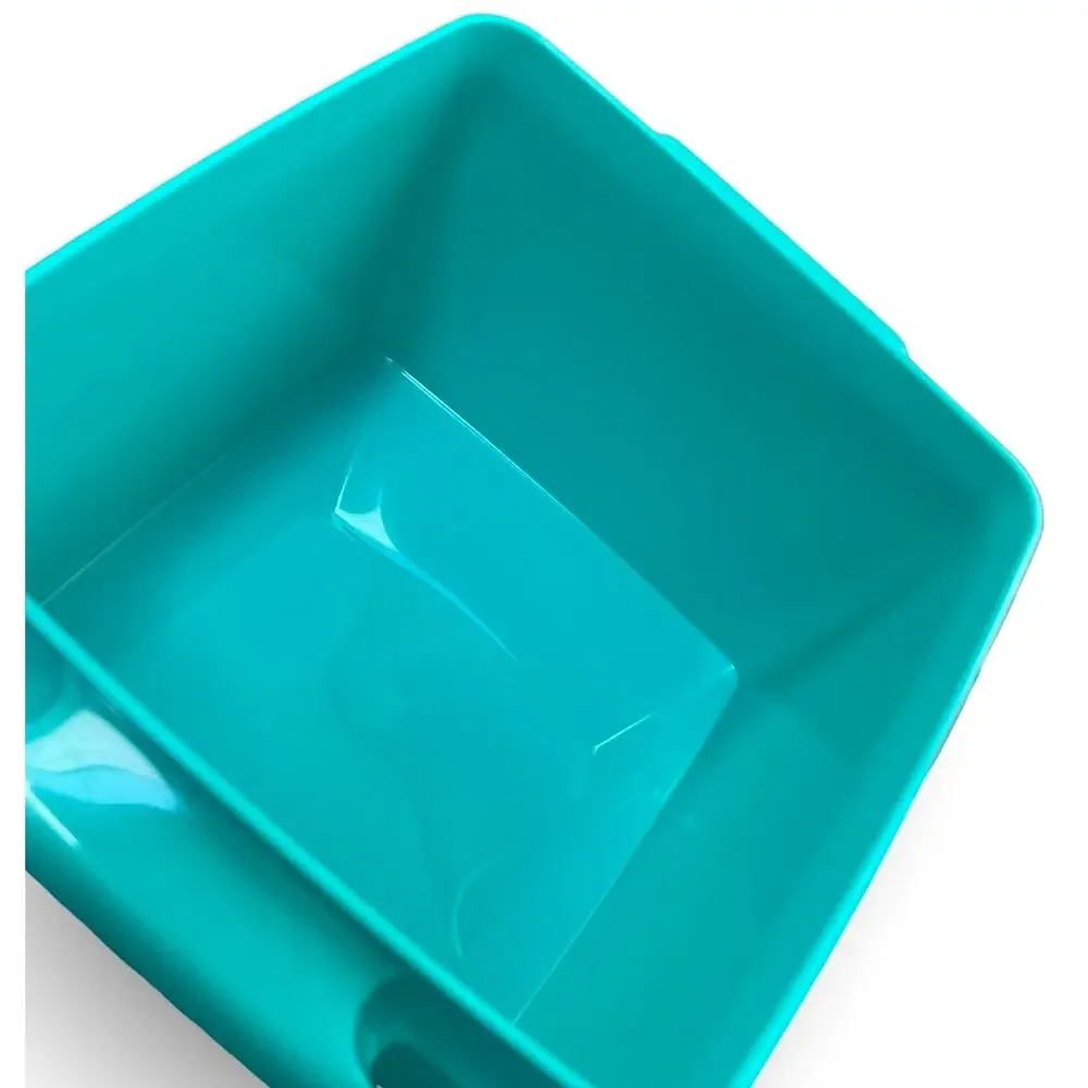 Vintage Tupperware Square Away Sandwich Keeper Container Lid 1674 1363 Teal USA